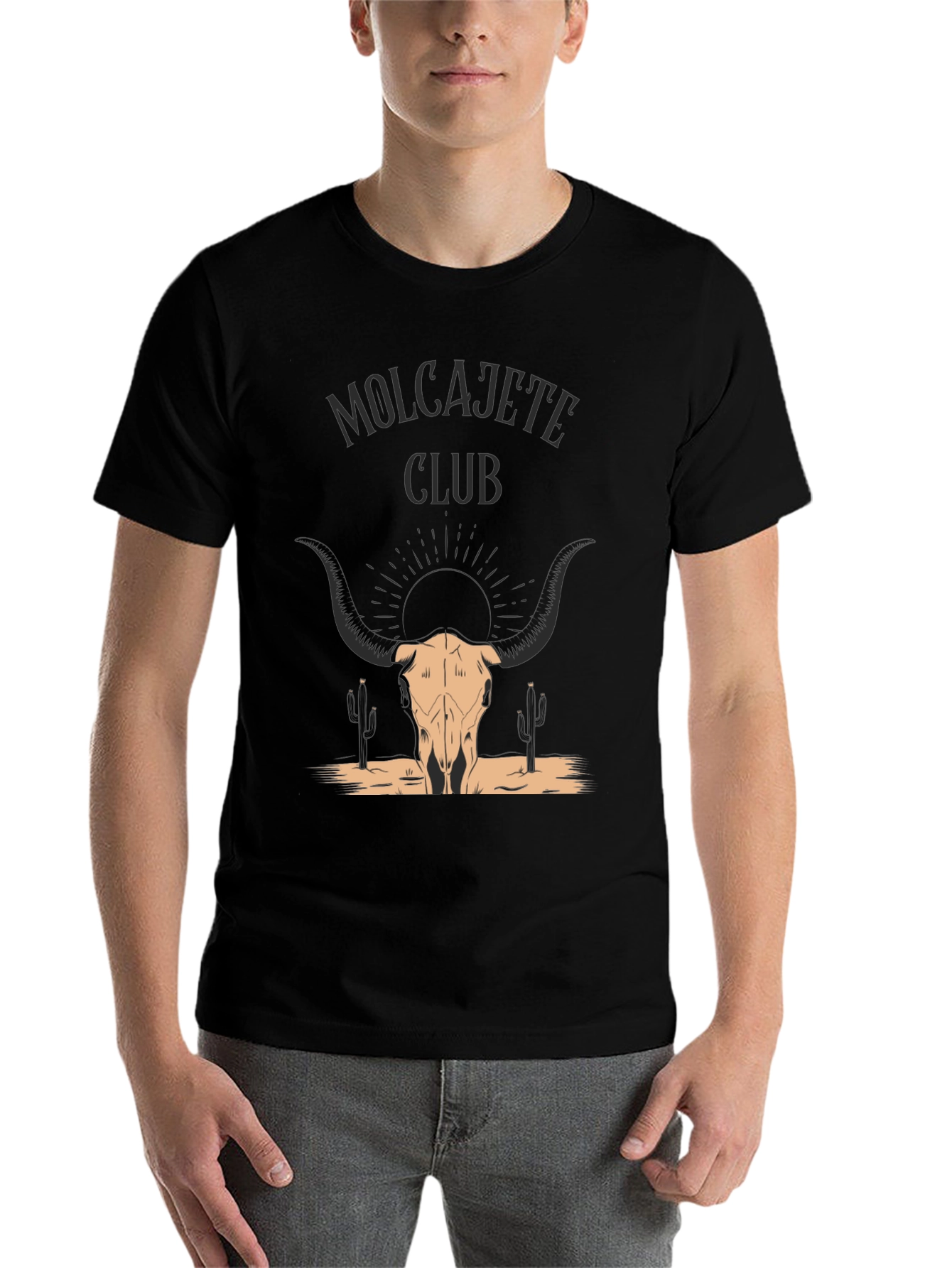Black Molcajete Club Bull Skull Graphic Tee view 7