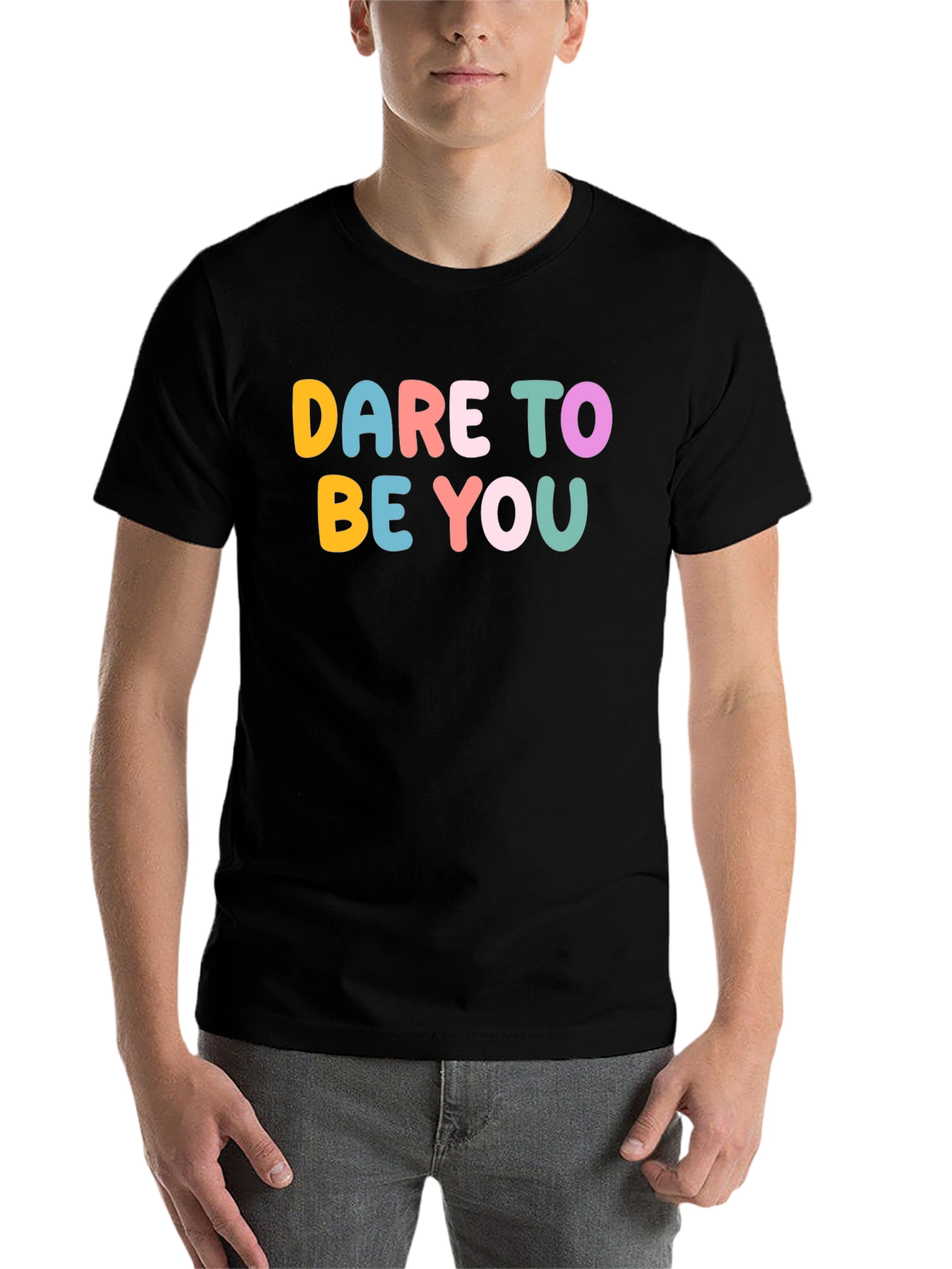 Black Dare to be You Graphic T-Shirt - Unisex view 7