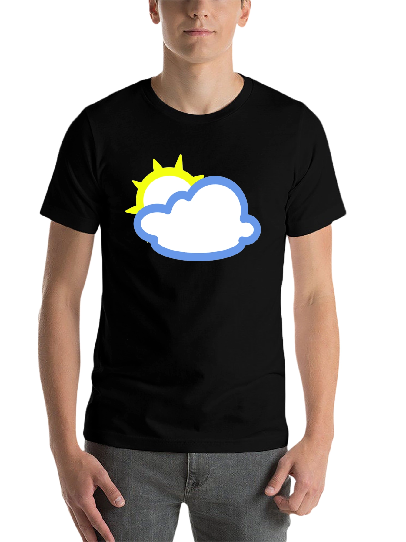 Black Black Tee with Sun and Cloud Graphic view 7