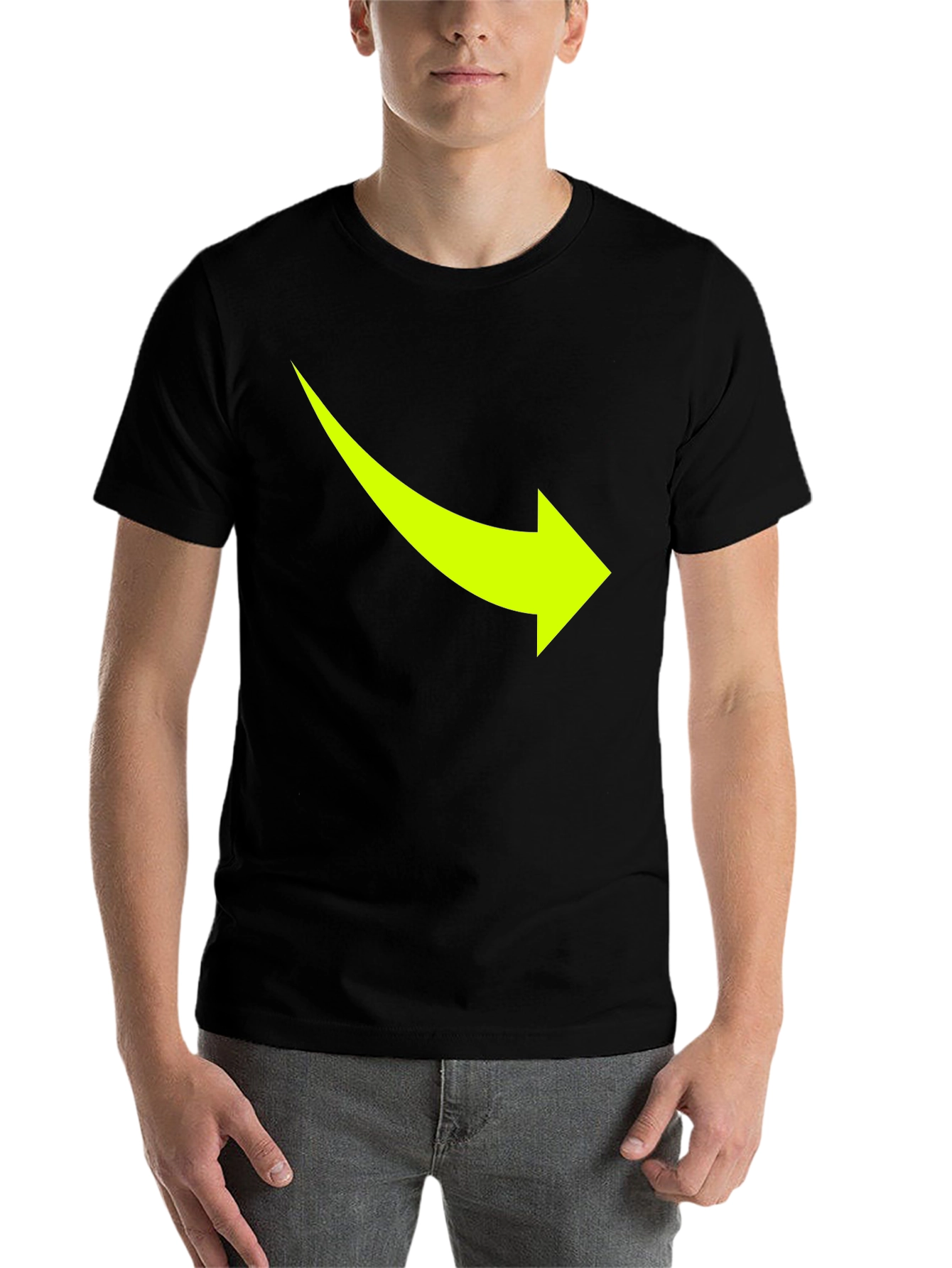 Black Arrow Graphic Tee - Casual Black T-Shirt view 7