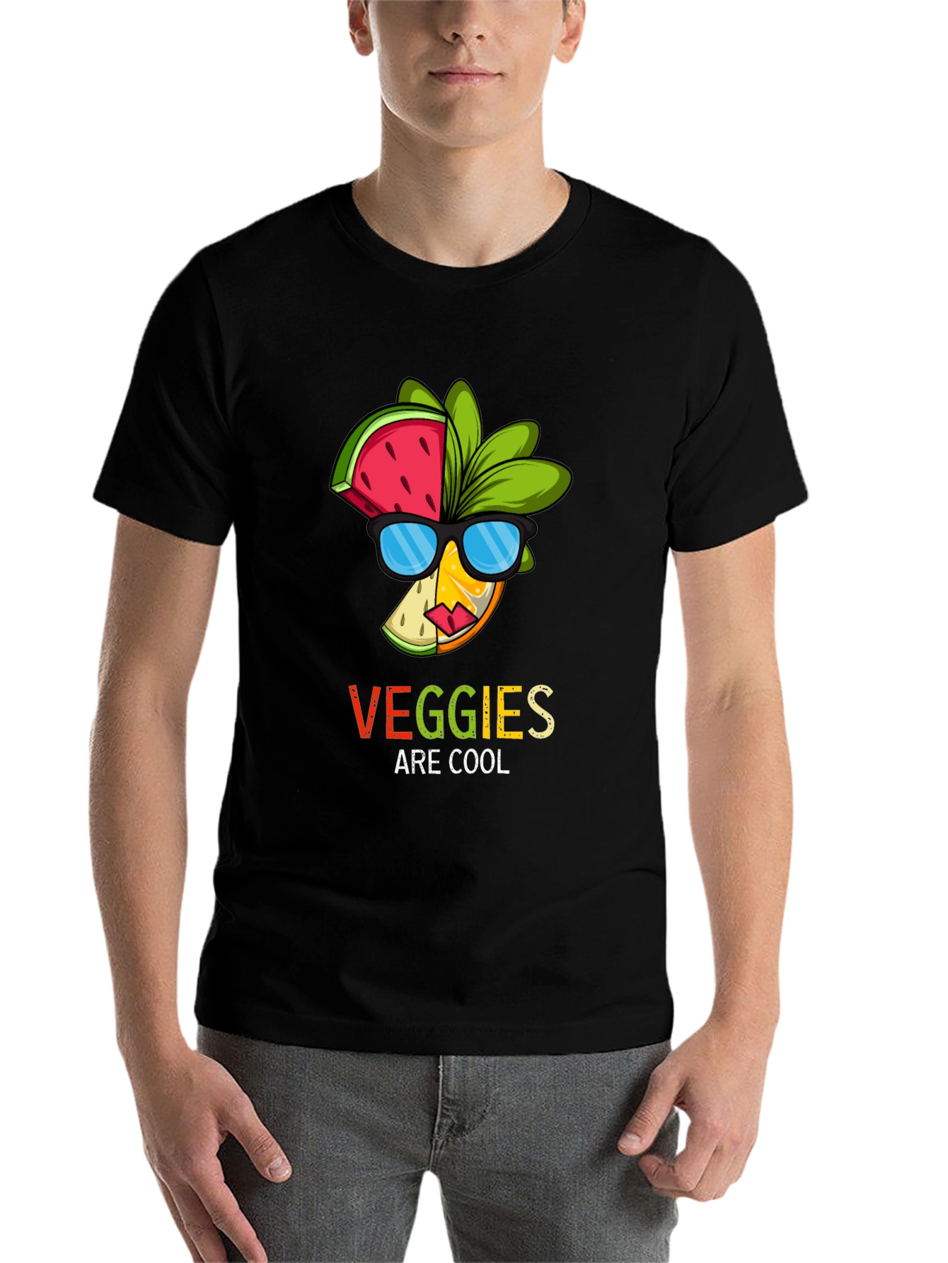 Black Cool Veggies T-Shirt view 7