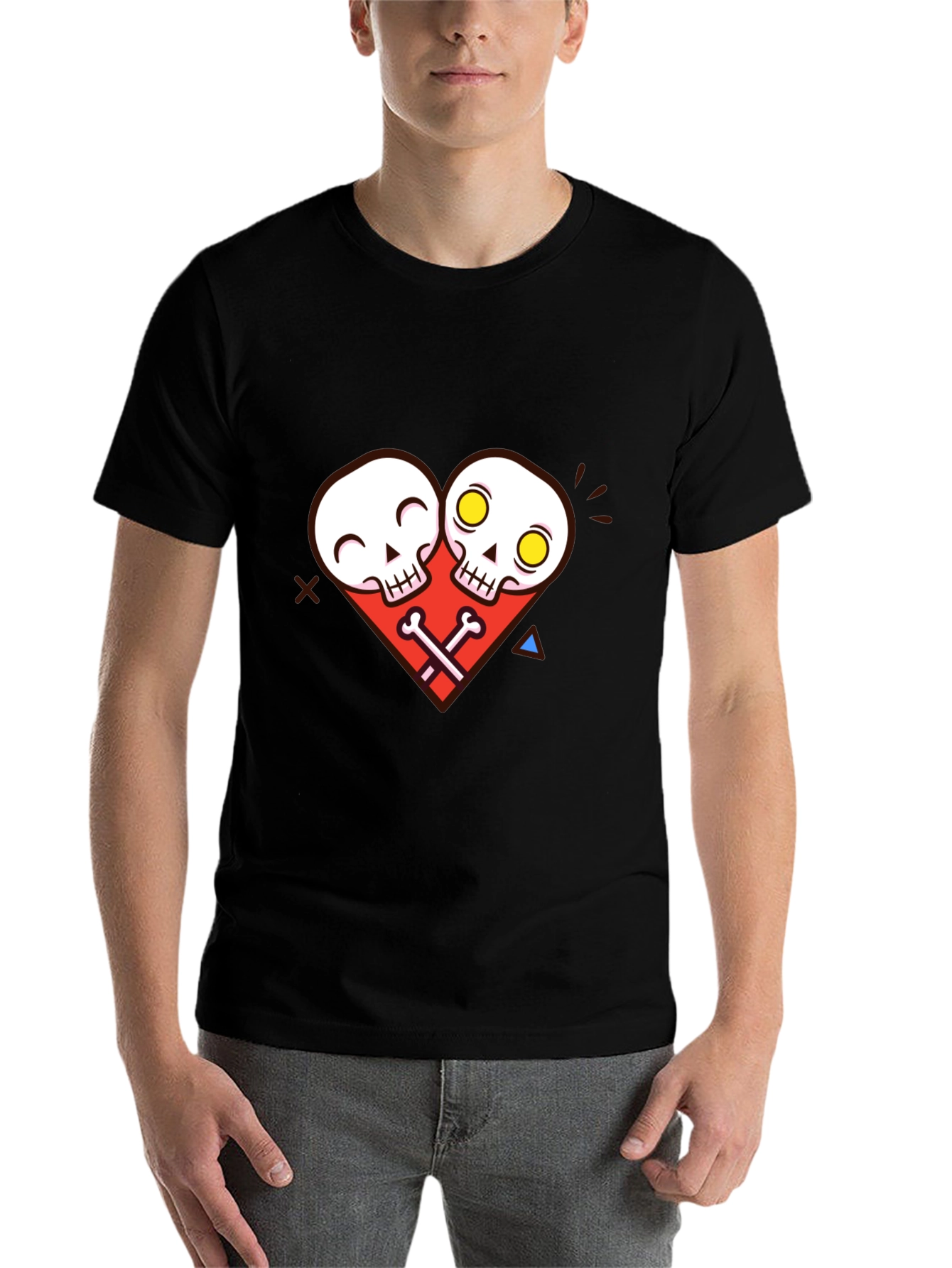 Black Skull Heart Graphic Tee - Unique Edgy Style view 7