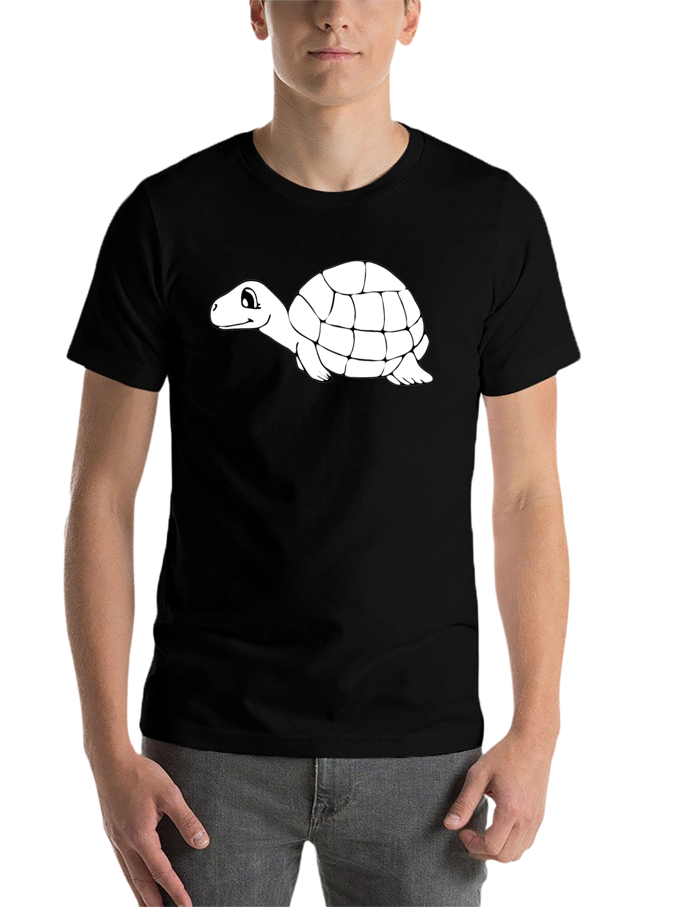Black Turtle Graphic Tee - Black Cotton T-Shirt view 7