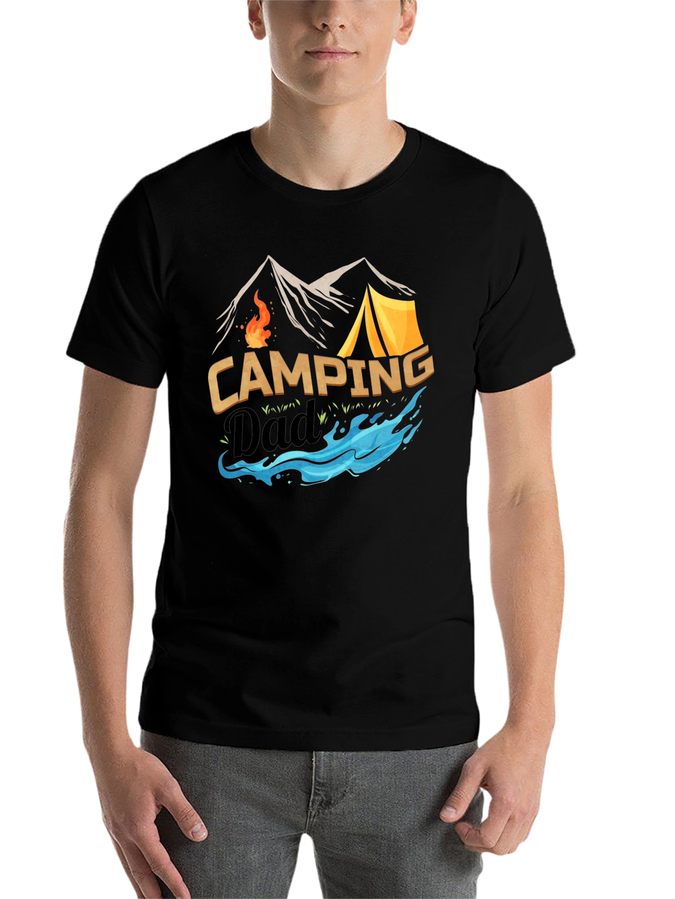 Black Camping Dad T-Shirt: Adventure Awaits! view 7