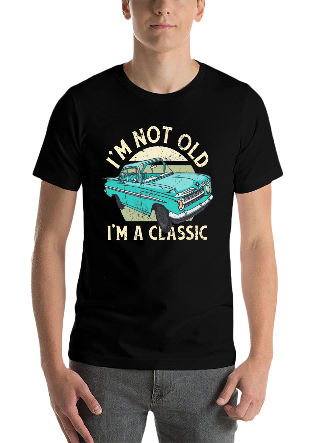 Black Classic Car T-Shirt - I'm Not Old, I'm a Classic! view 7