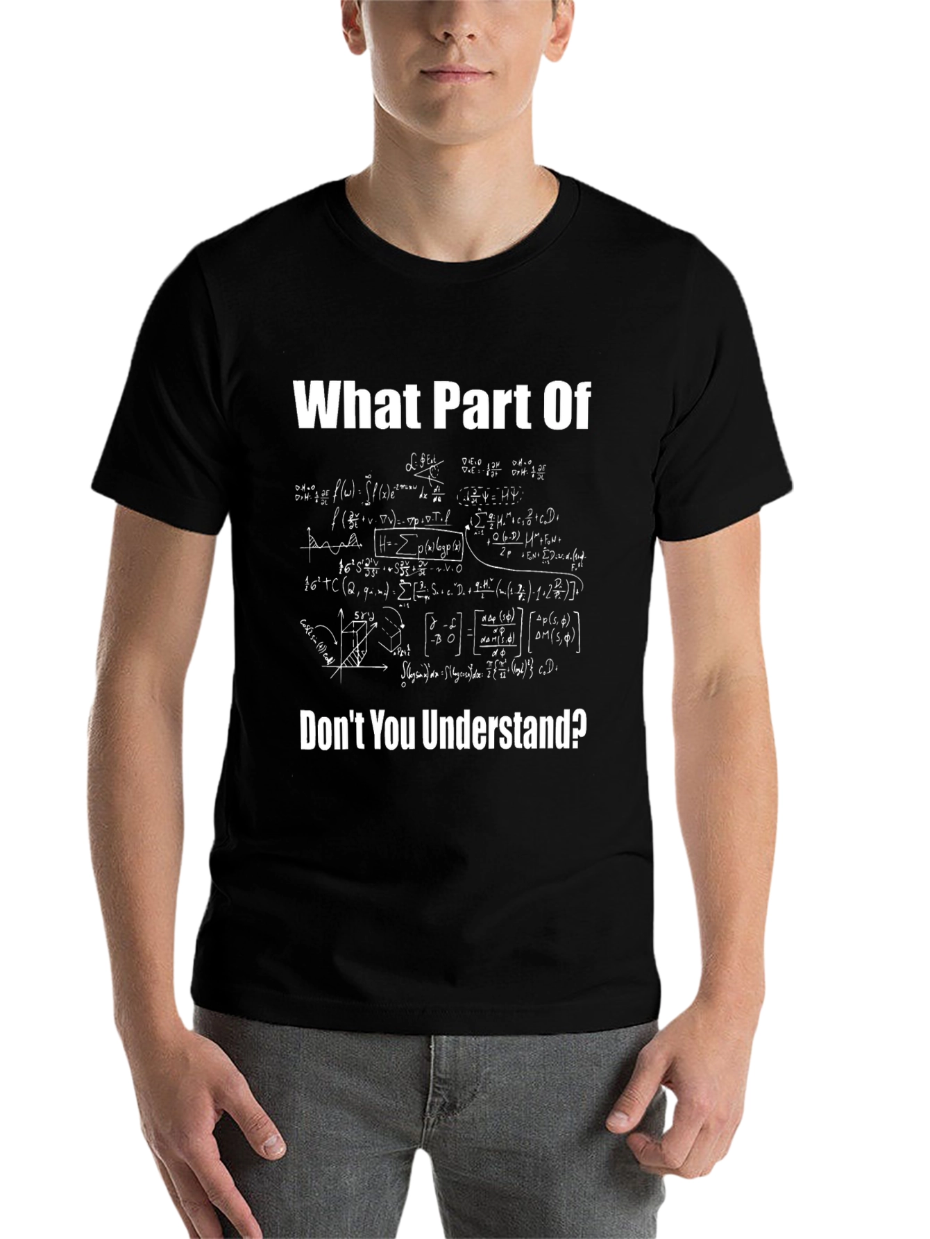 Black Math Equations Graphic T-Shirt - Funny Science Tee view 7