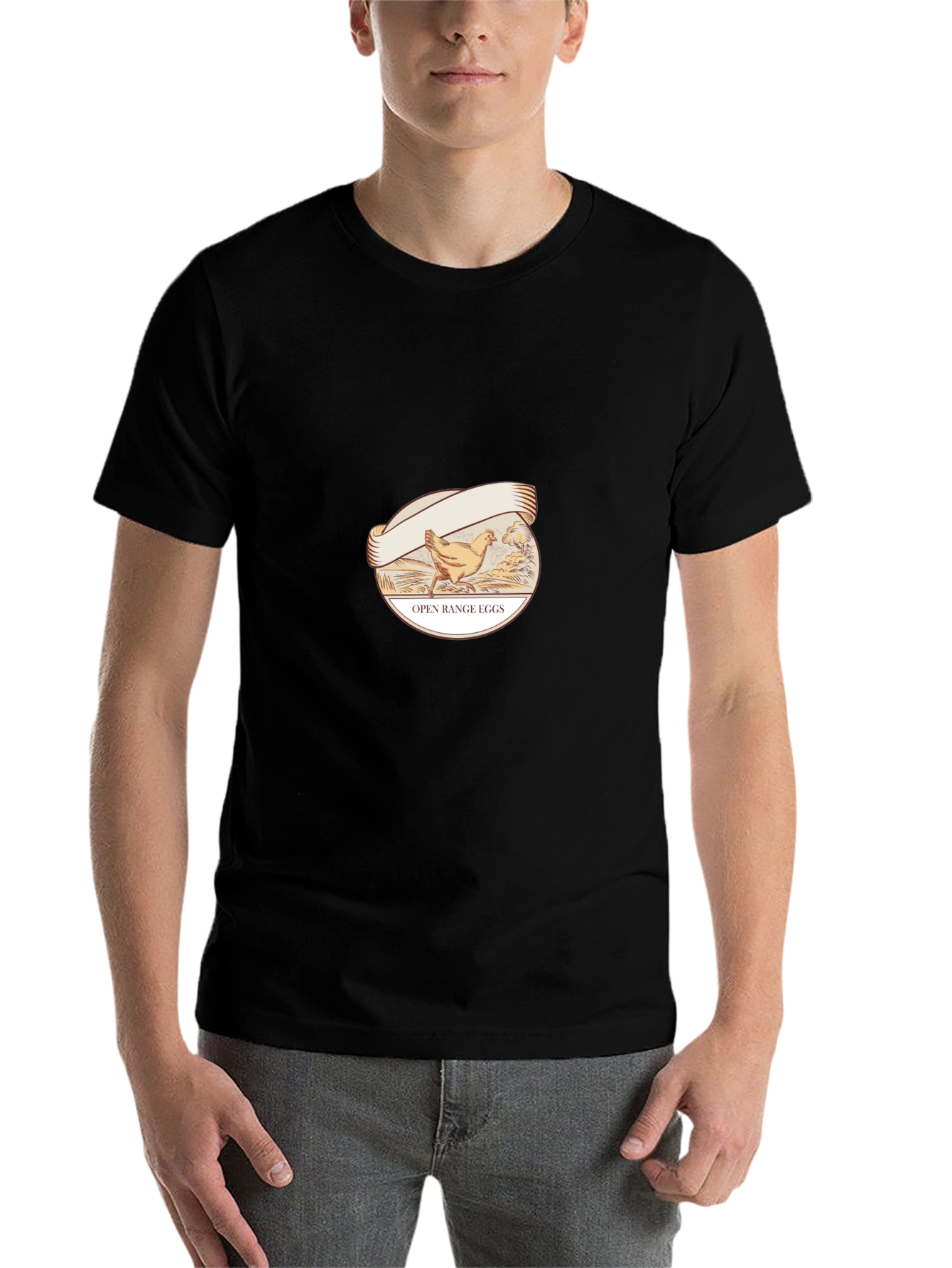 Black Open Range Eggs Graphic T-Shirt view 7