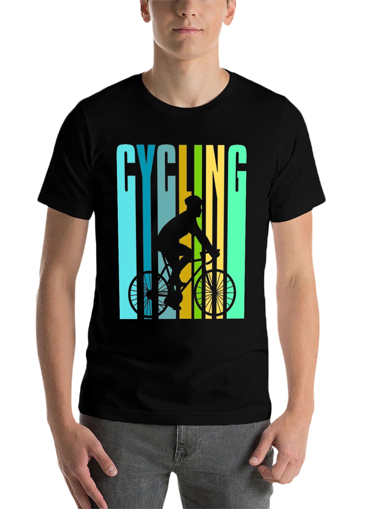 Black Cycling Graphic T-Shirt - Ride in Style view 7