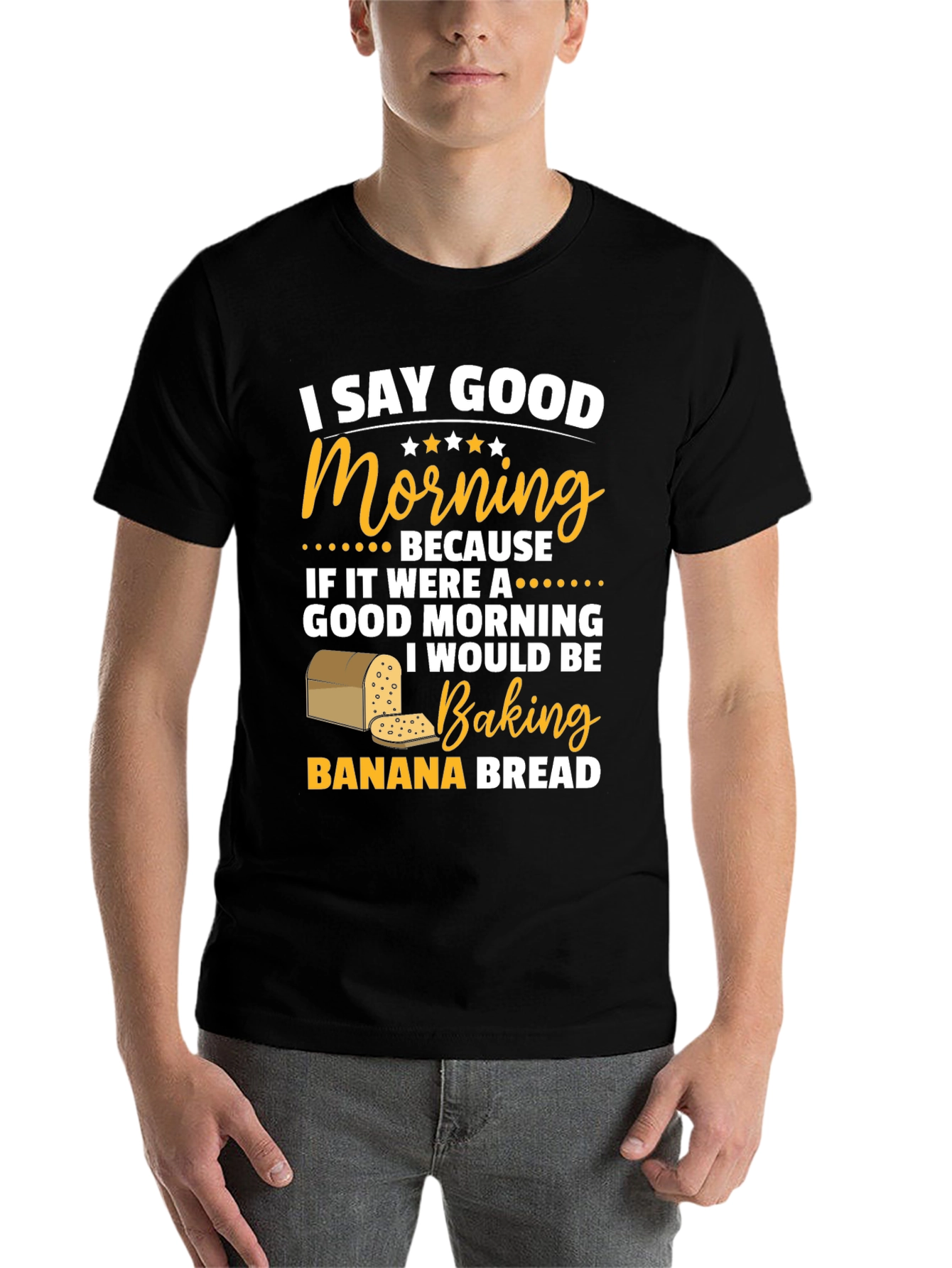 Black Good Morning Banana Bread T-Shirt view 7