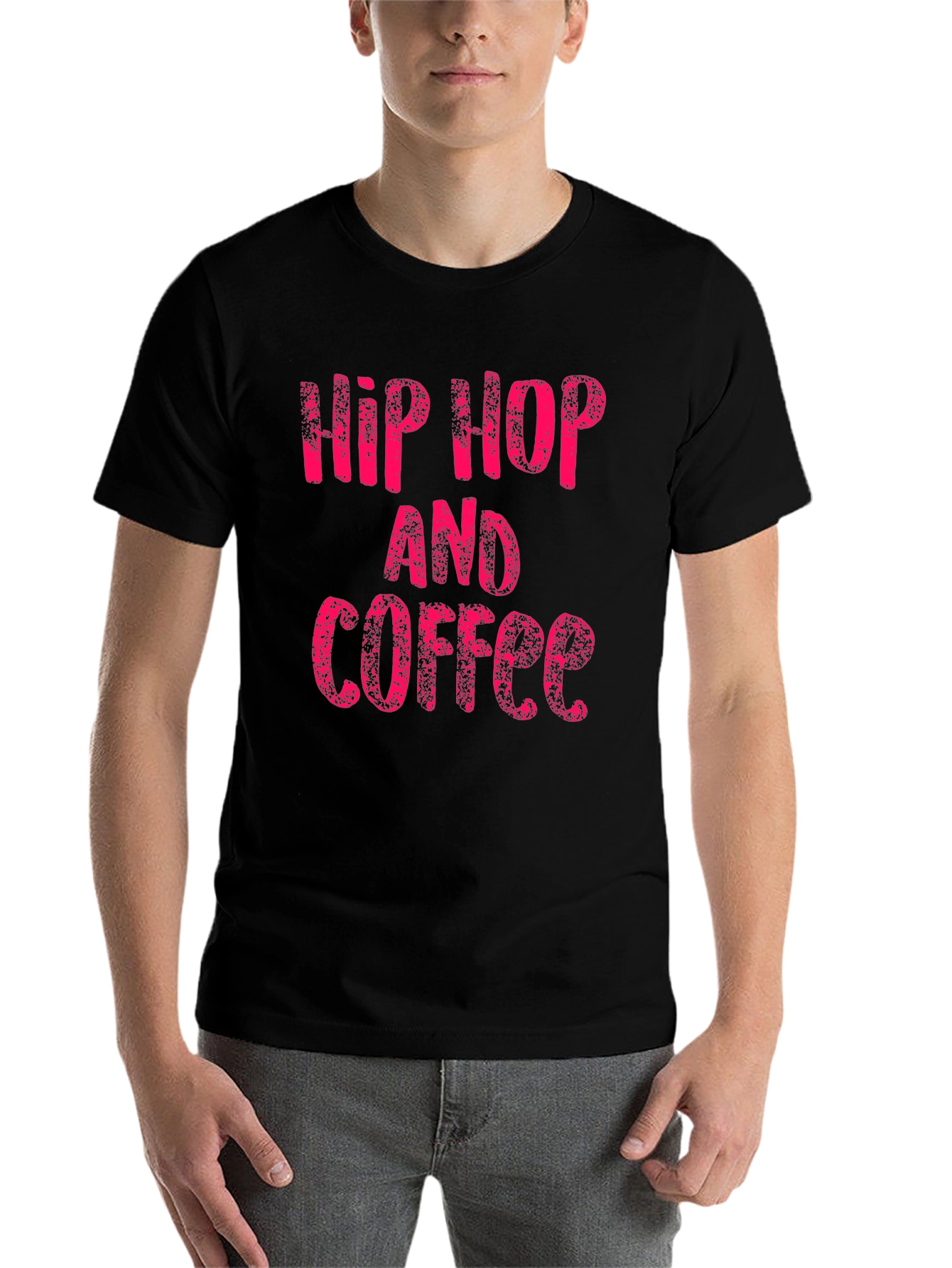 Black Hip Hop and Coffee Graphic T-Shirt view 7