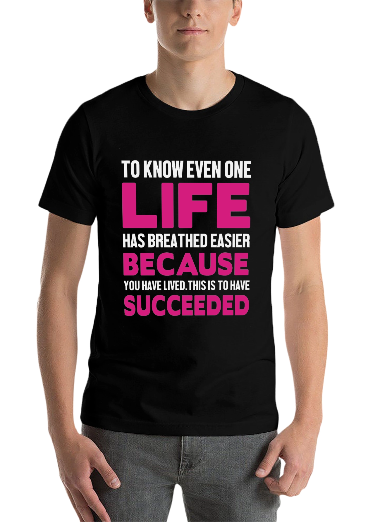 Black Inspirational Graphic Tee - Life Succeeded view 7
