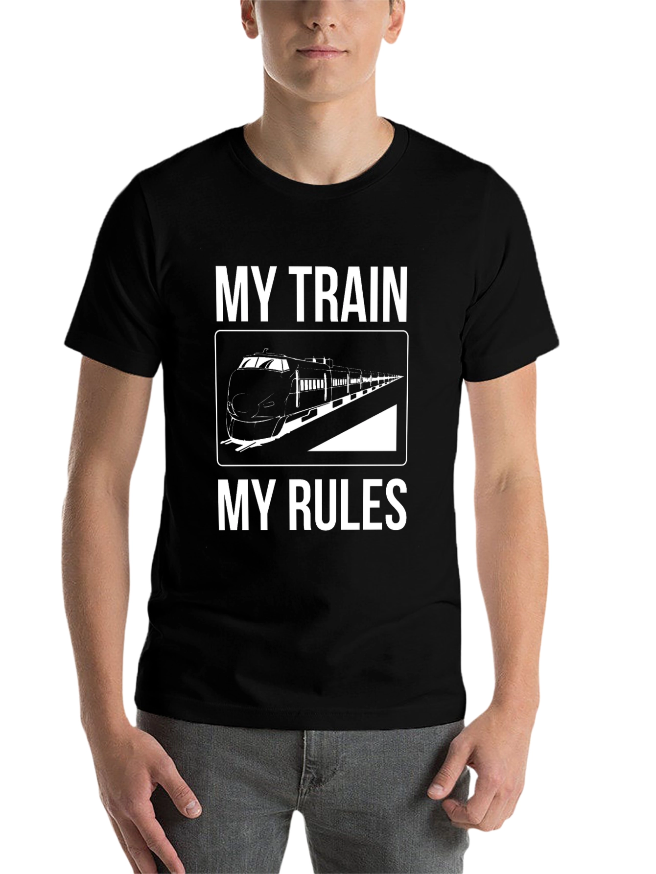 Black My Train My Rules Graphic T-Shirt view 7