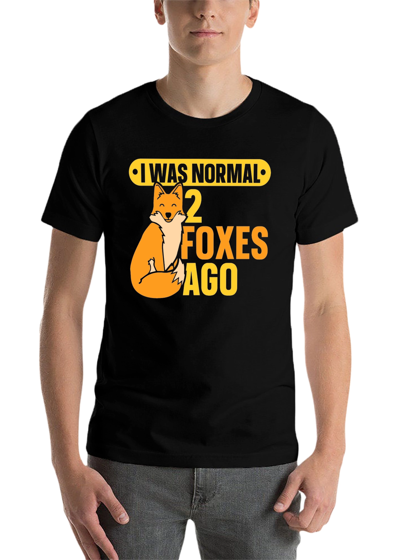 Black I Was Normal 2 Foxes Ago Graphic Tee view 7