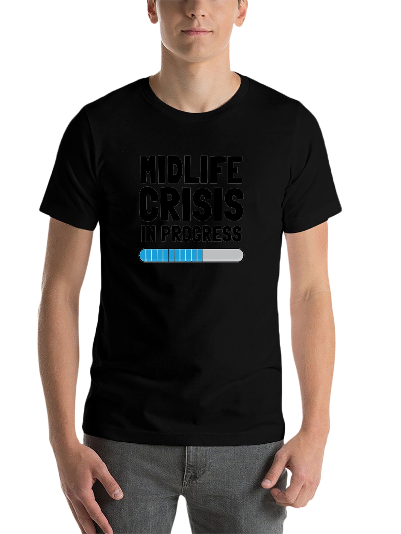 Black Midlife Crisis T-Shirt - Funny Graphic Tee for Men view 7