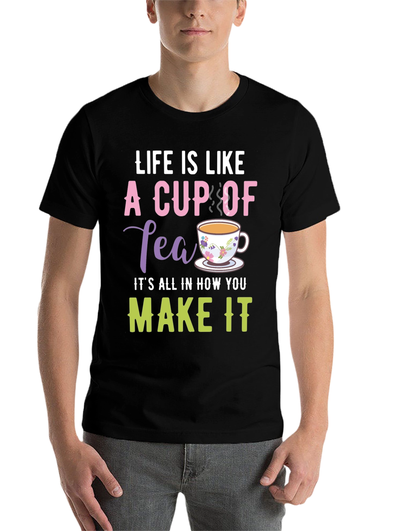 Black Life is Like a Cup of Tea Graphic T-Shirt view 7