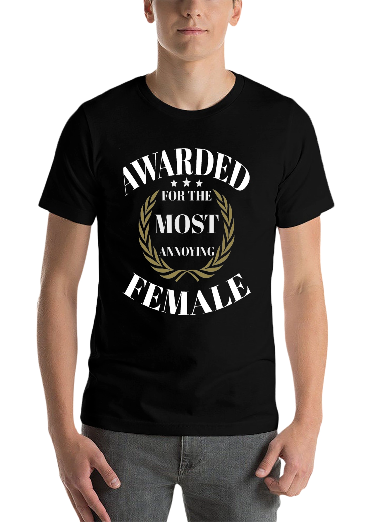 Black Awarded Most Annoying Female Graphic Tee view 7