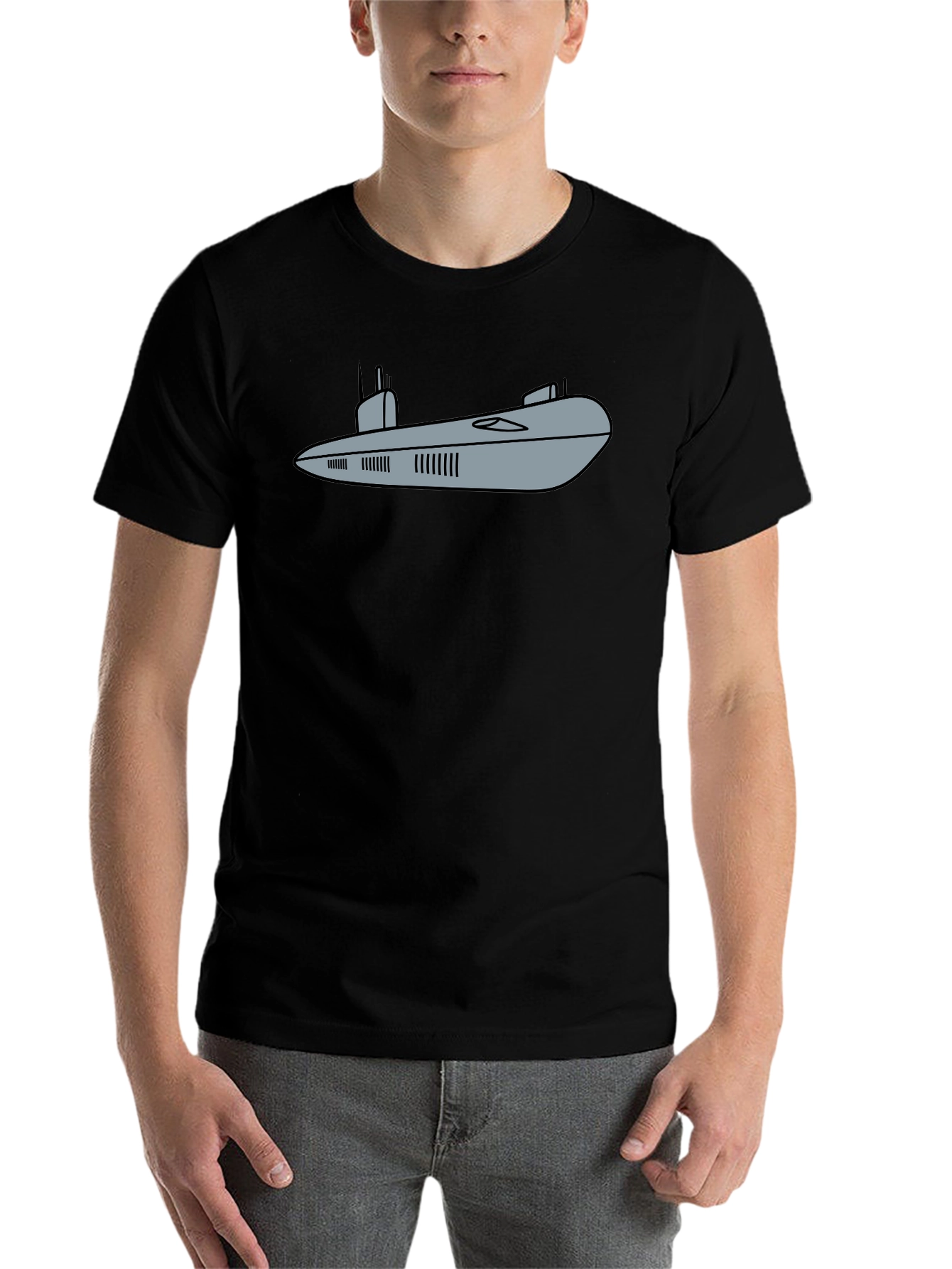 Black Submarine Graphic Tee - Black Cotton Comfort view 7