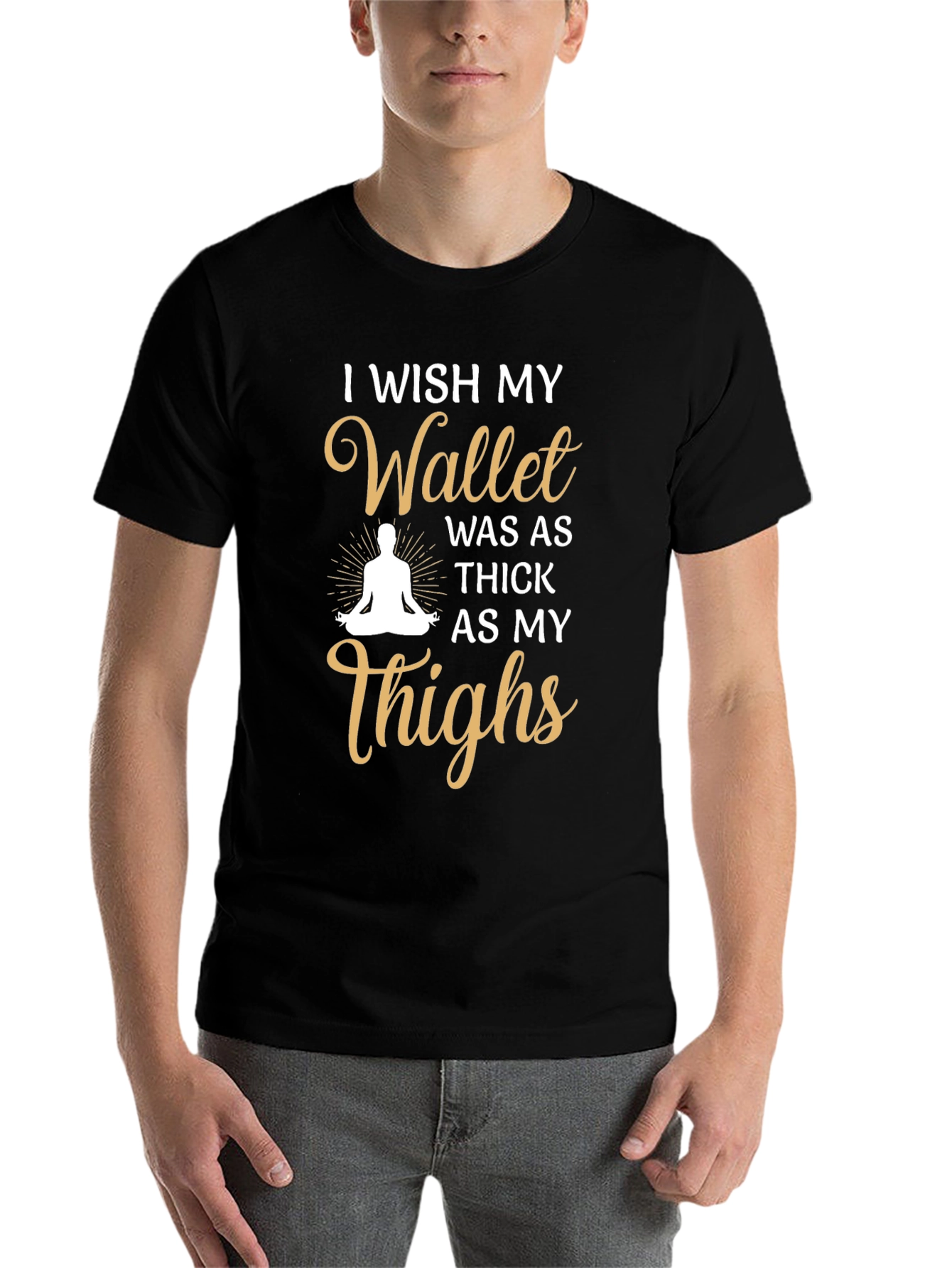 Black Funny I Wish My Wallet Was As Thick As My Thighs T-Shirt view 7