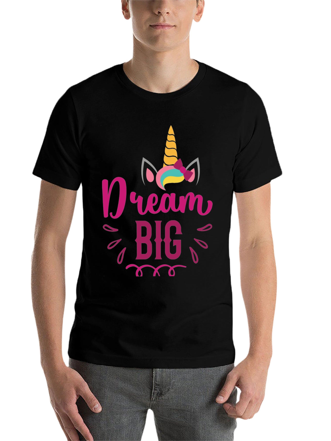 Black Dream Big Unicorn Graphic Tee view 7