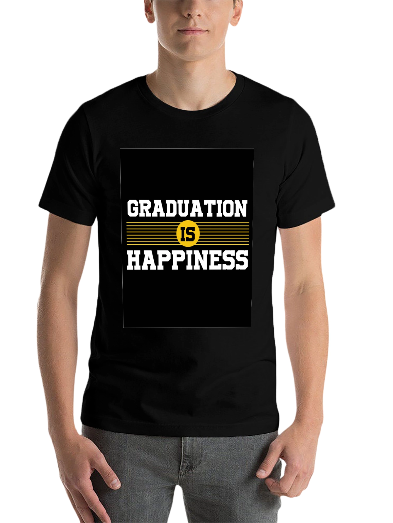 Black Graduation is Happiness Graphic Tee view 7