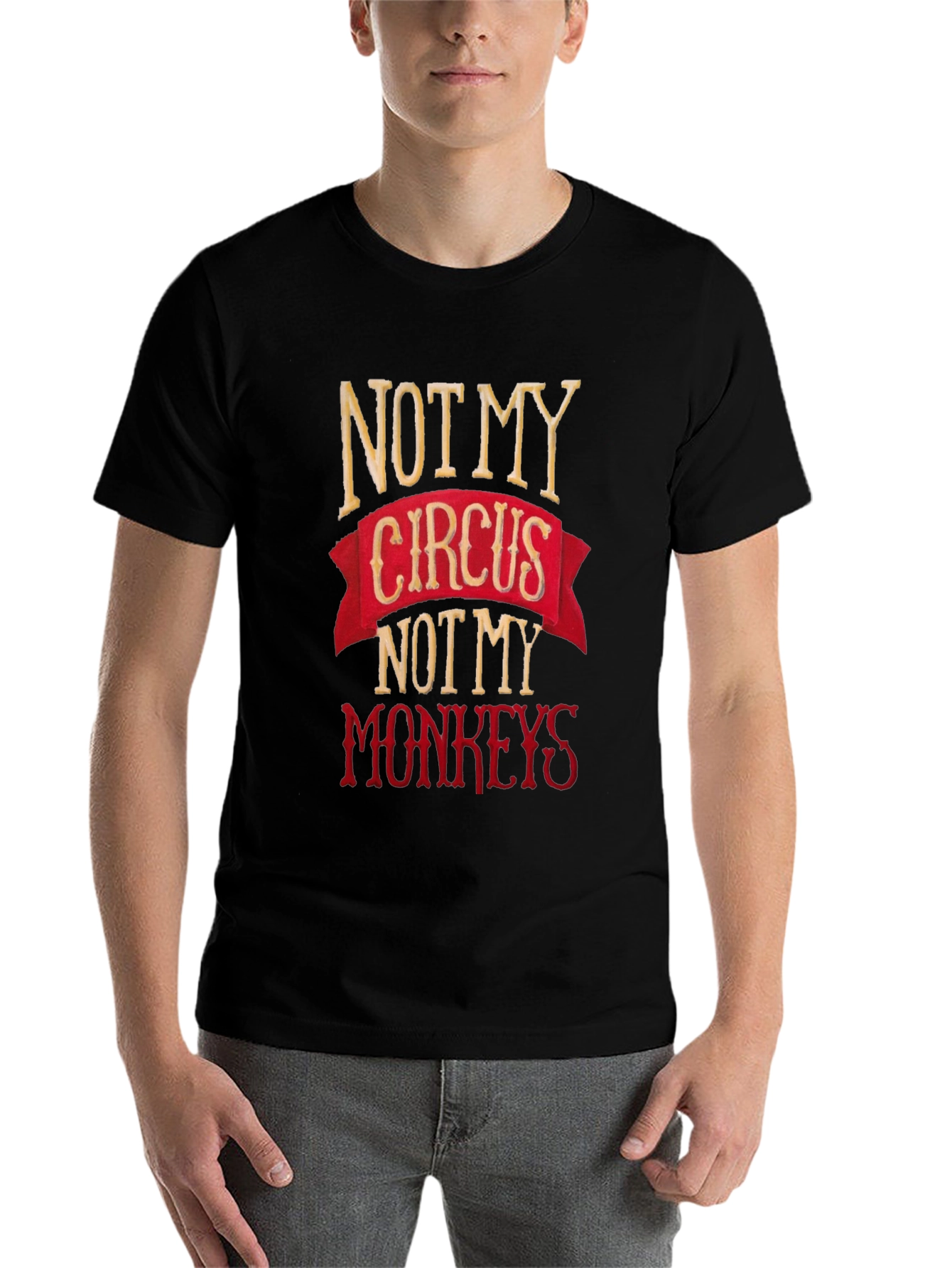 Black Not My Circus, Not My Monkeys Graphic Tee view 7