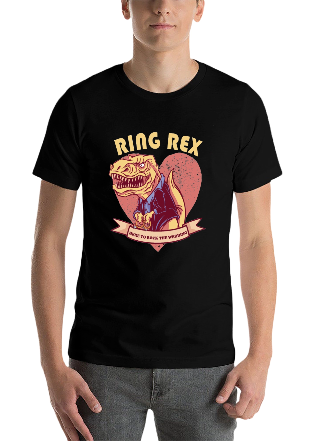 Black Ring Rex Wedding T-Shirt view 7