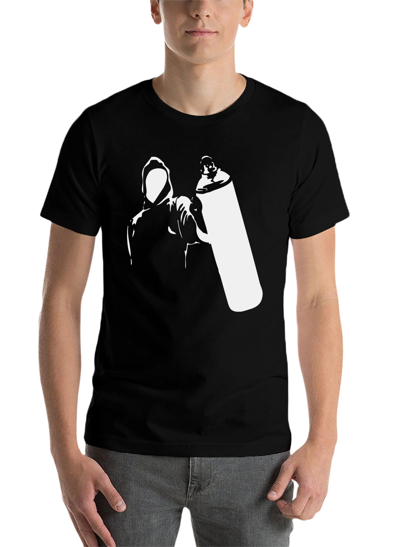 Black Street Art Graffiti T-Shirt - Black Tee view 7
