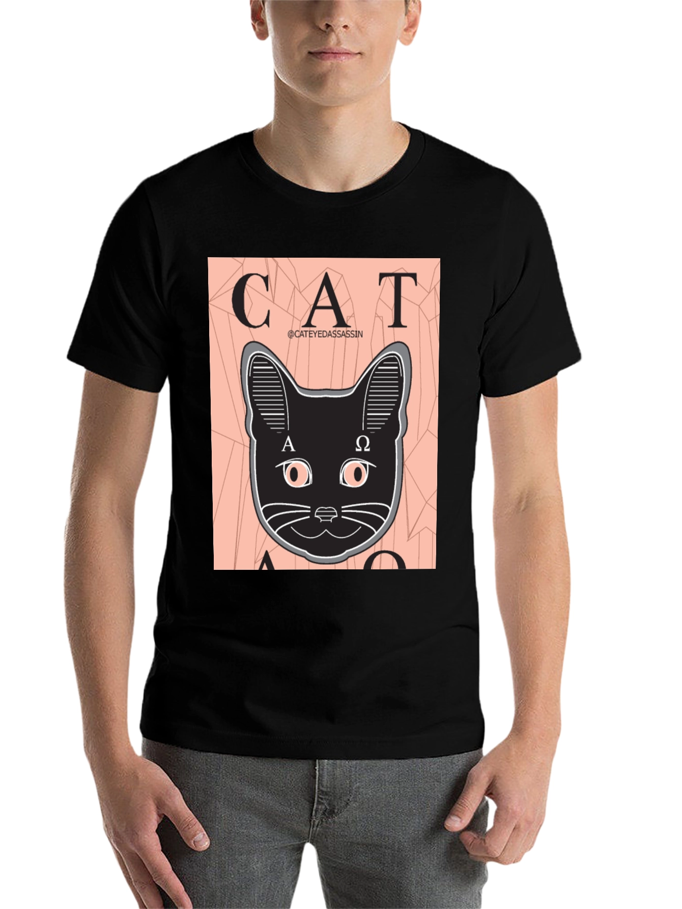 Black Cat Assassin Graphic Tee - Black T-Shirt view 7