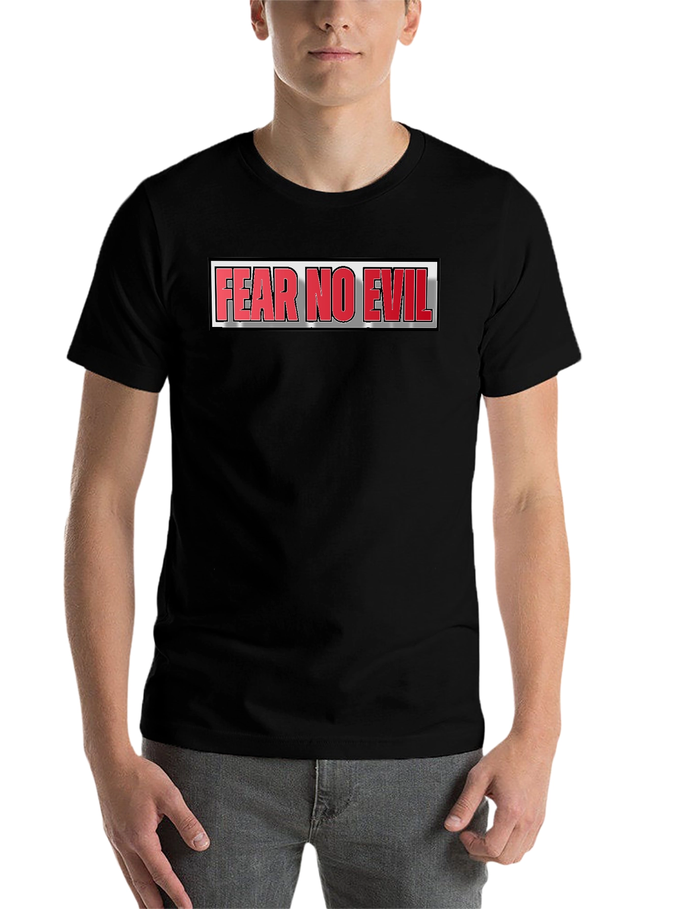 Black Fear No Evil Graphic T-Shirt - Bold Statement Tee view 7