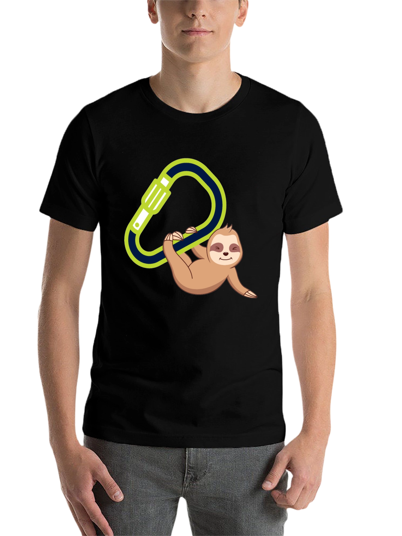 Black Climbing Sloth T-Shirt view 7