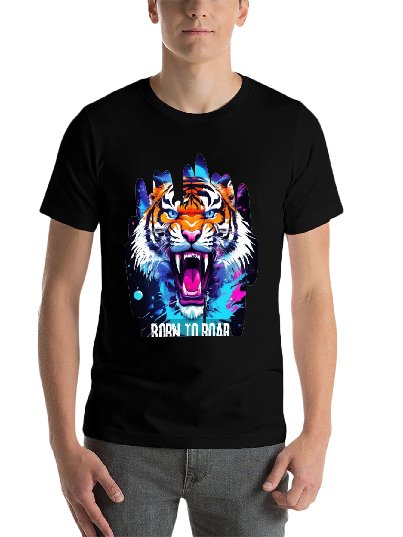 Black Born to Roar Graphic Tee view 7