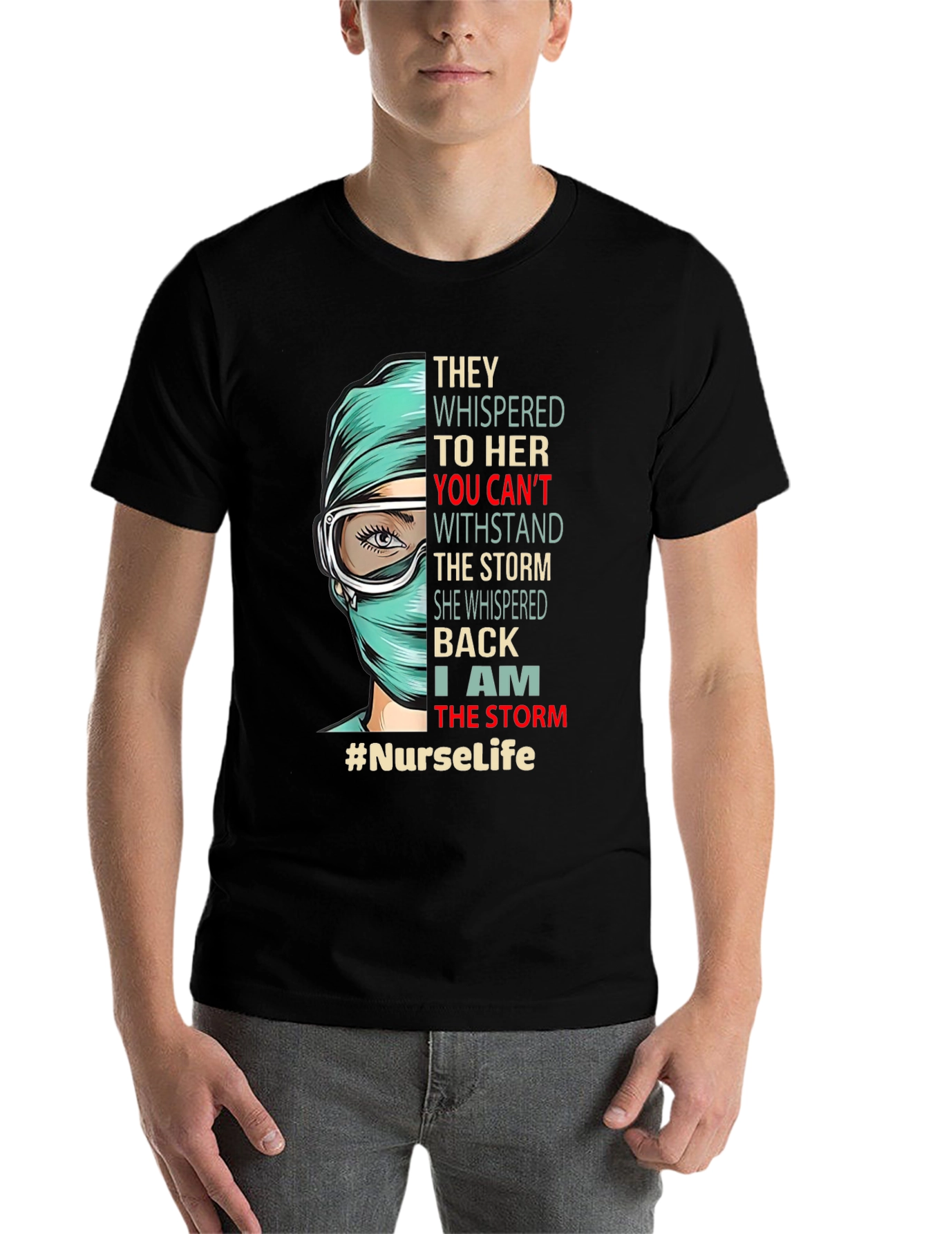 Black Nurse Life T-Shirt - "I Am The Storm" Graphic Tee view 7