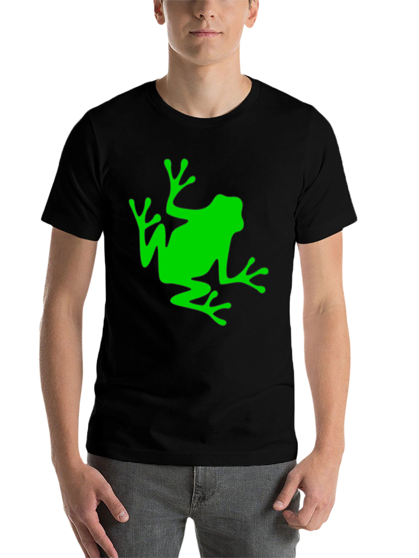 Black Frog Graphic Tee - Black Cotton Blend Shirt view 7