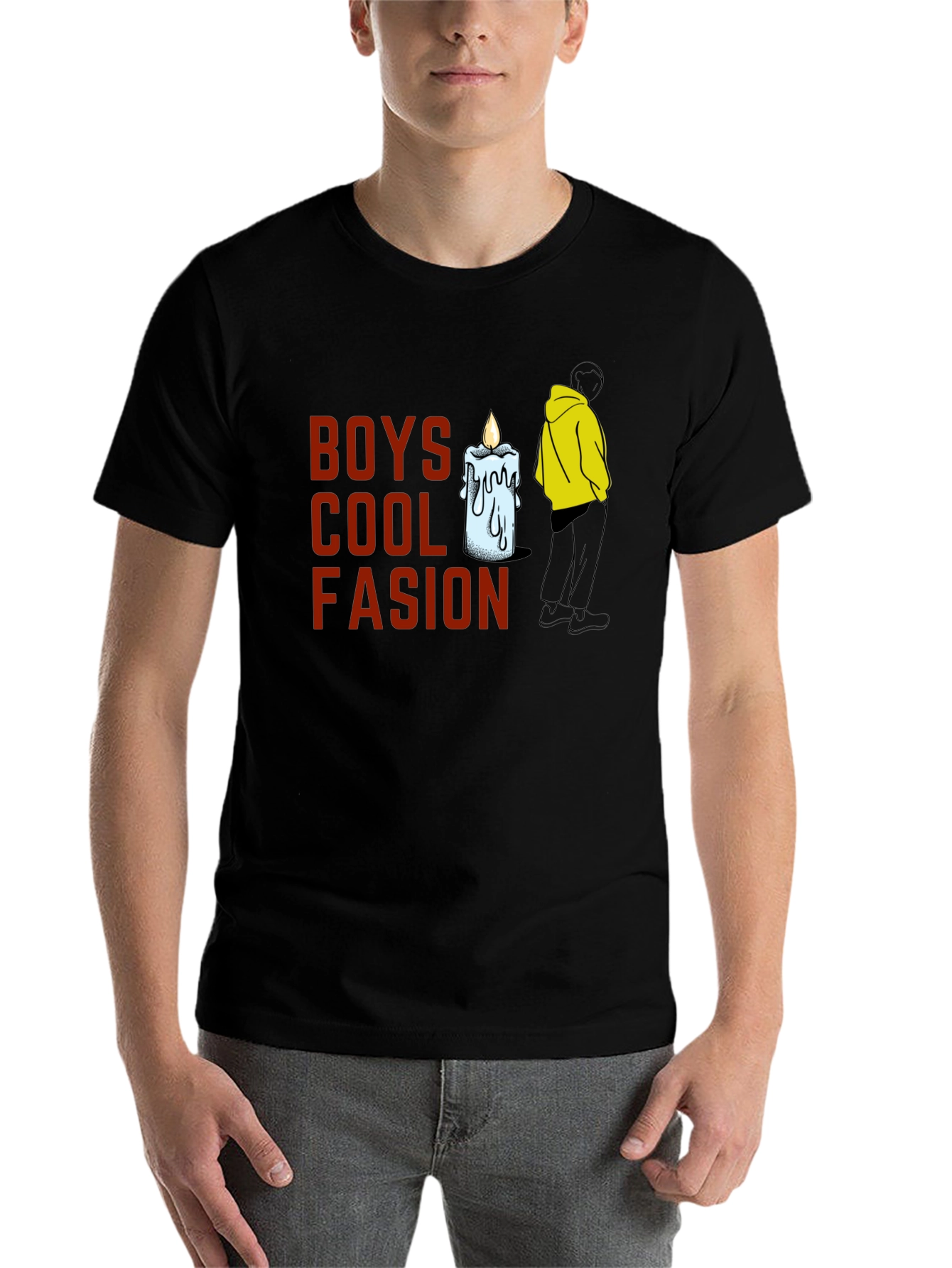 Black Boys Cool Fashion Graphic T-Shirt view 7
