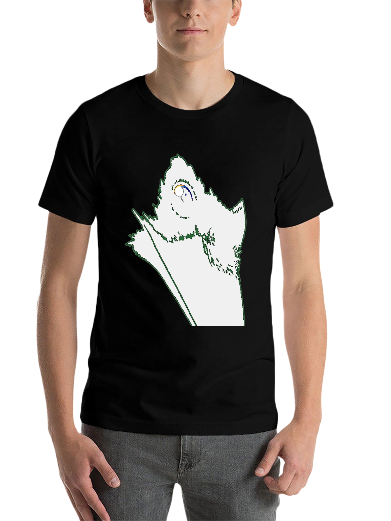 Black Abstract Graphic Print Black T-Shirt view 7