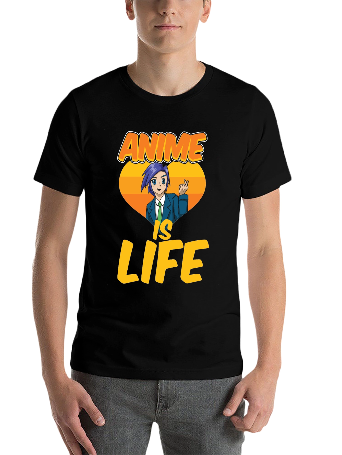Black Anime Is Life Graphic T-Shirt - Black view 7