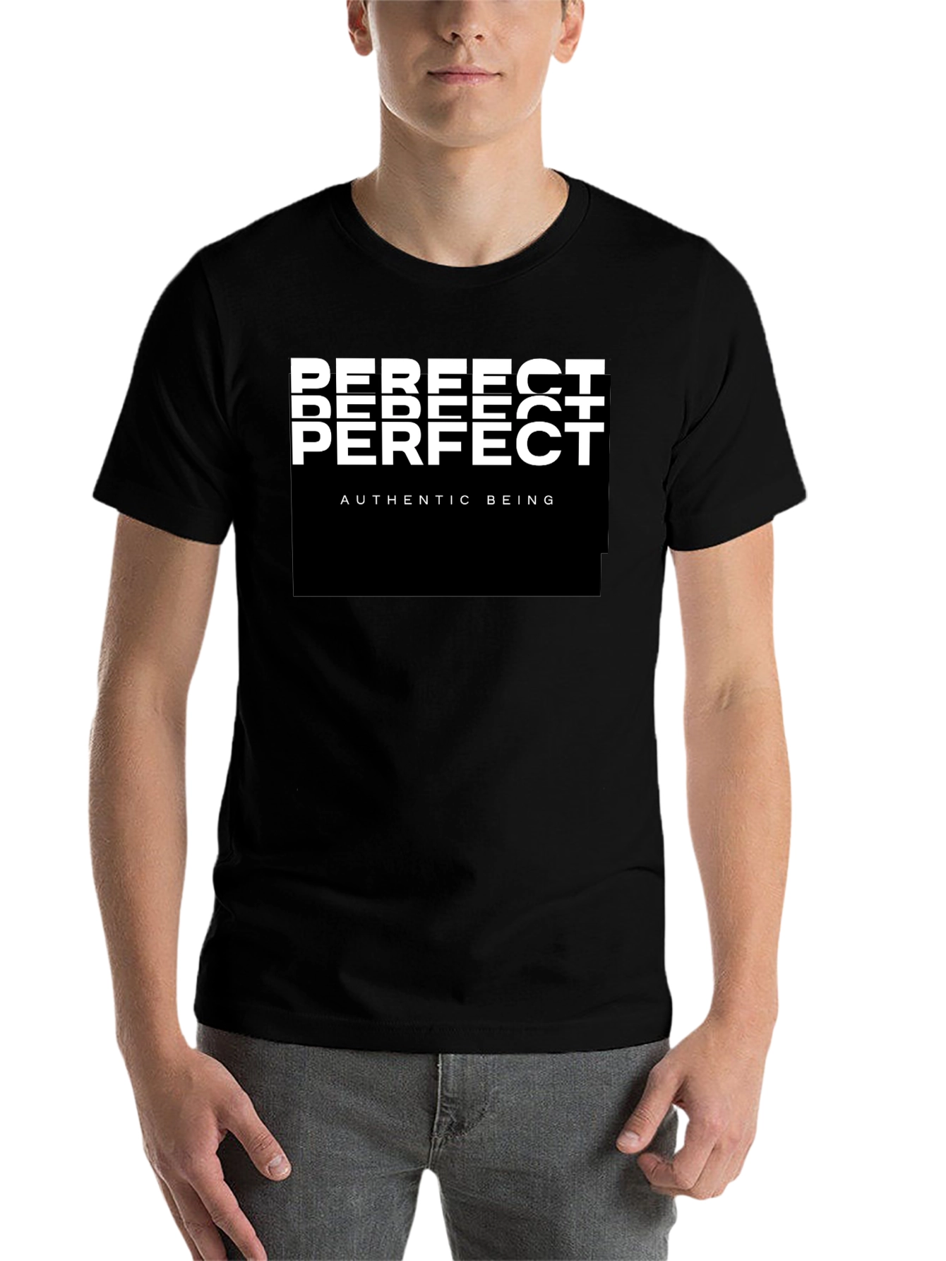 Black Perfect Authentic Being Graphic Tee - Black view 7