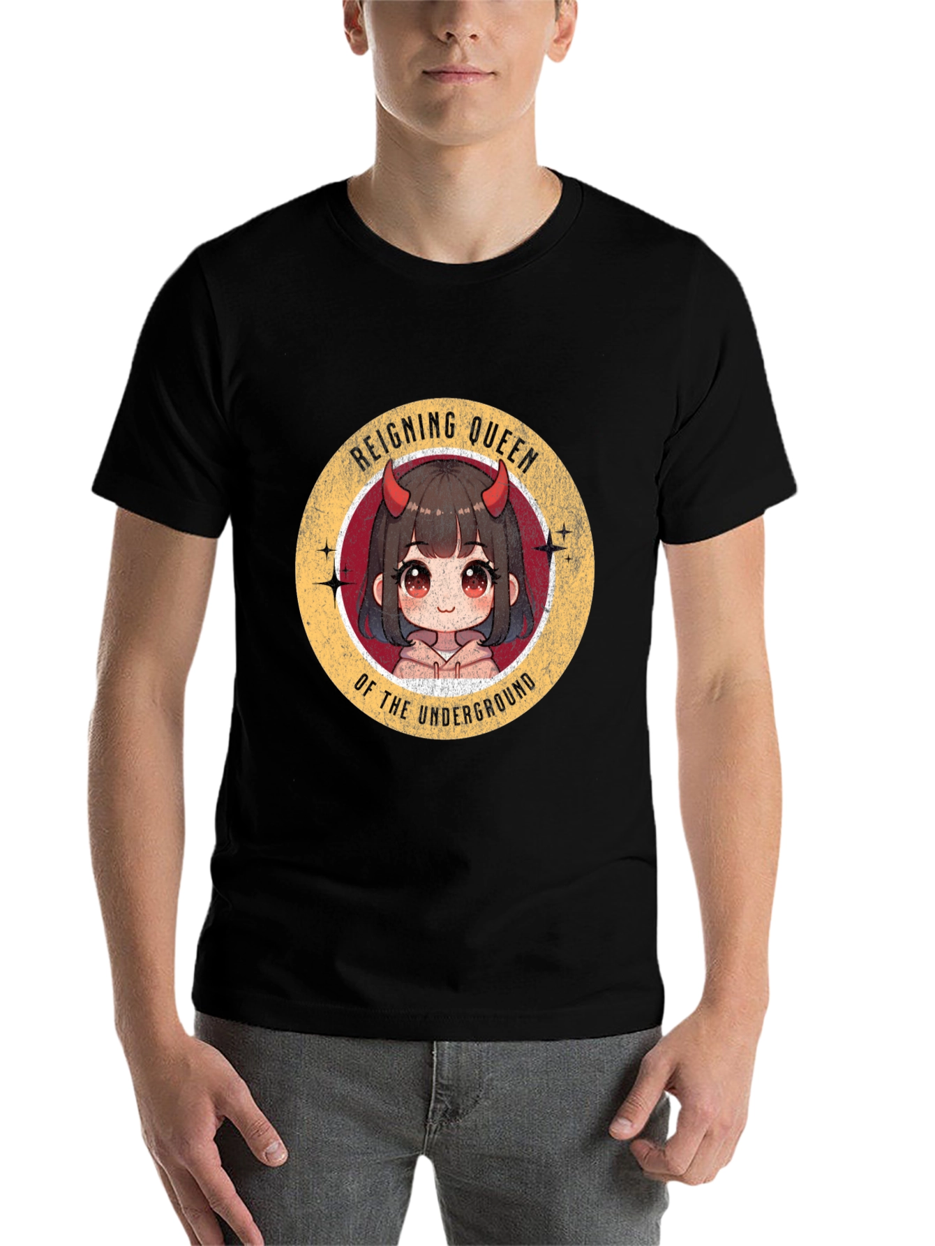 Black Reigning Queen Underground Anime T-Shirt view 7