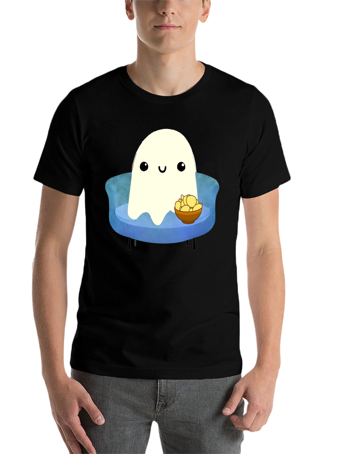 Black Ghost Chips Graphic T-Shirt view 7