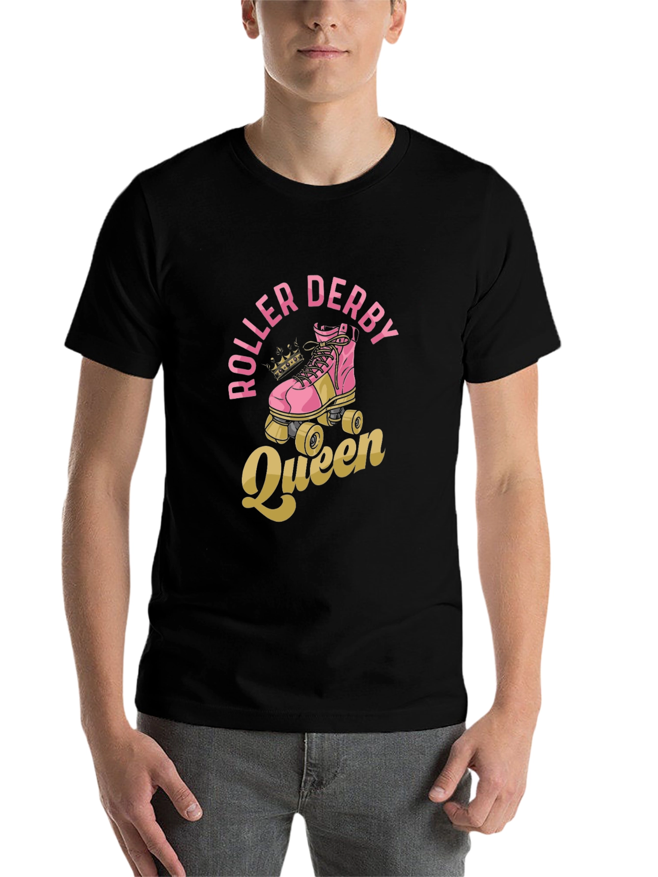 Black Roller Derby Queen T-Shirt - Graphic Print Tee view 7