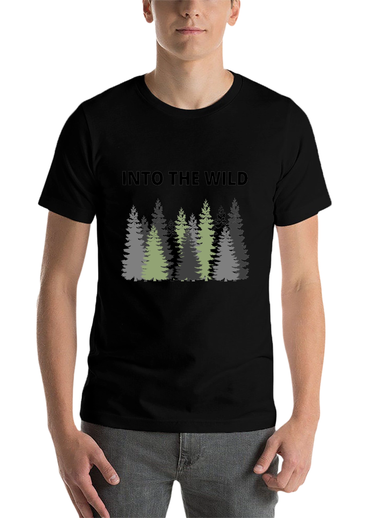 Black Into The Wild Graphic Print Black T-Shirt view 7