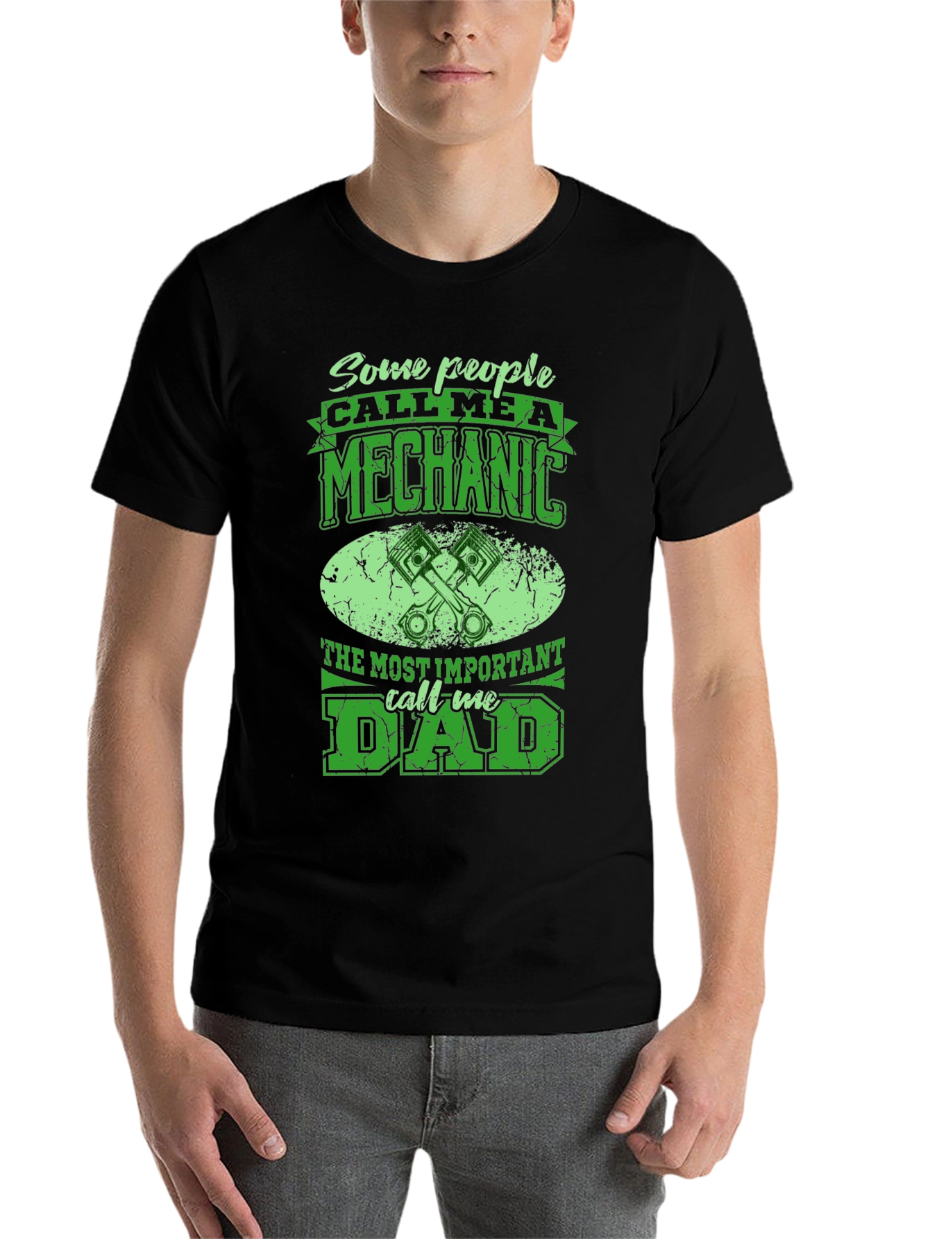 Black Mechanic Dad T-Shirt - Some People Call Me A Mechanic view 7