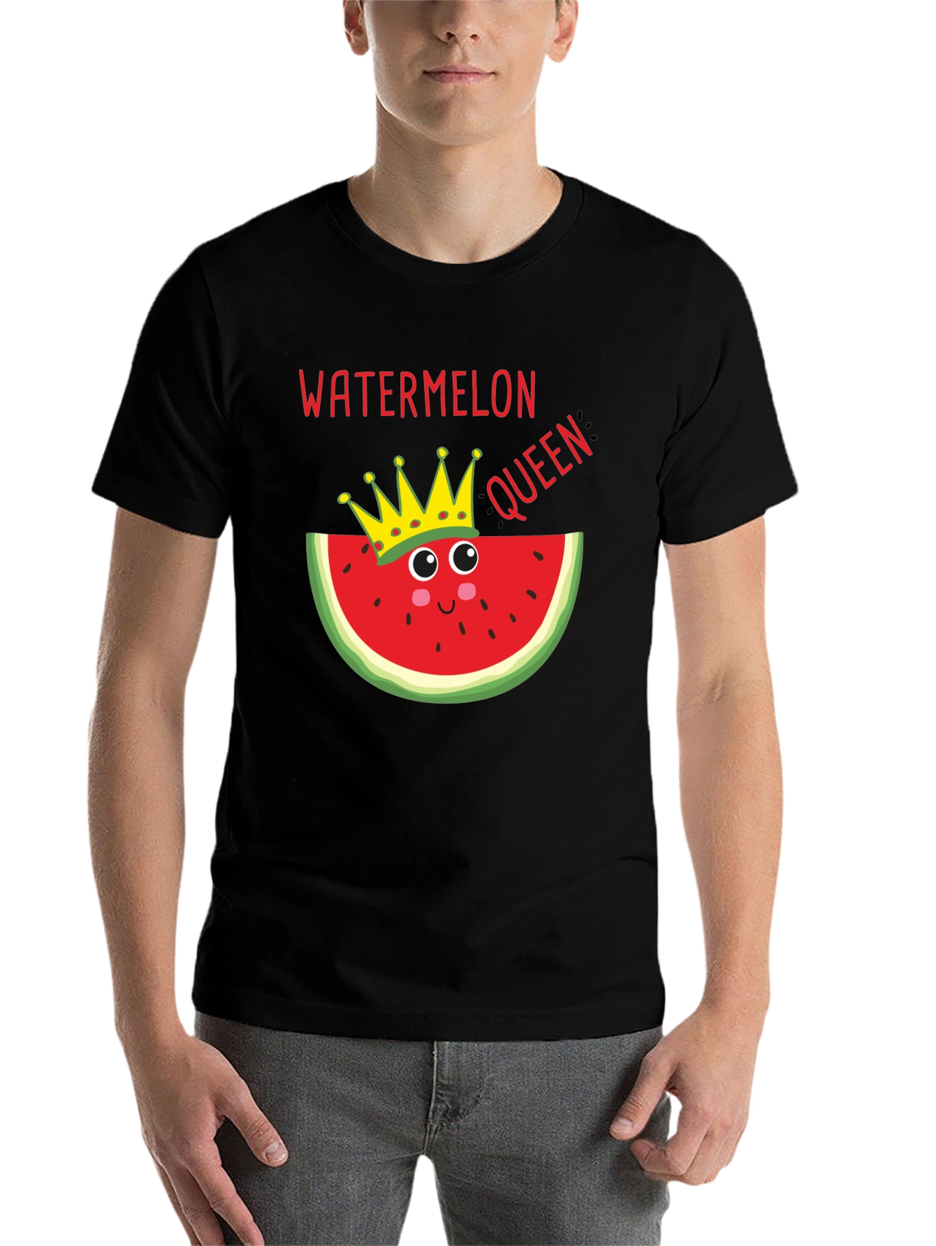 Black Watermelon Queen T-Shirt - Funny Summer Tee view 7