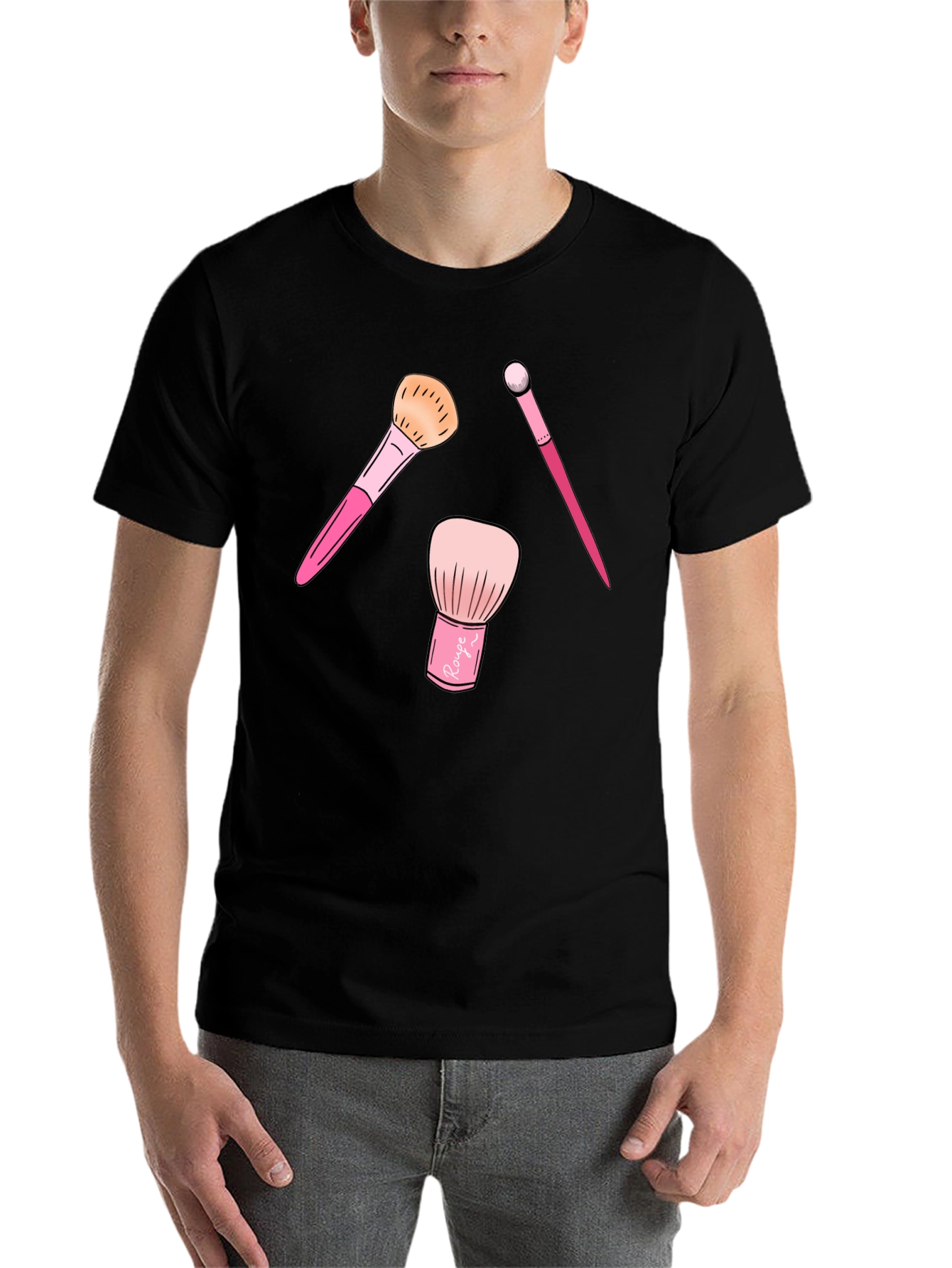 Black Makeup Brush T-Shirt - Stylish Graphic Tee view 7