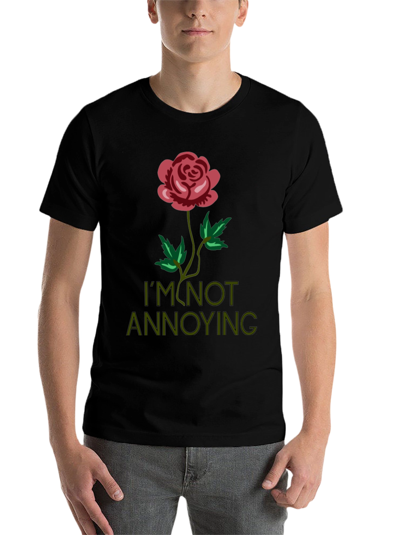 Black Rose Graphic Tee - I'm Not Annoying T-Shirt view 7