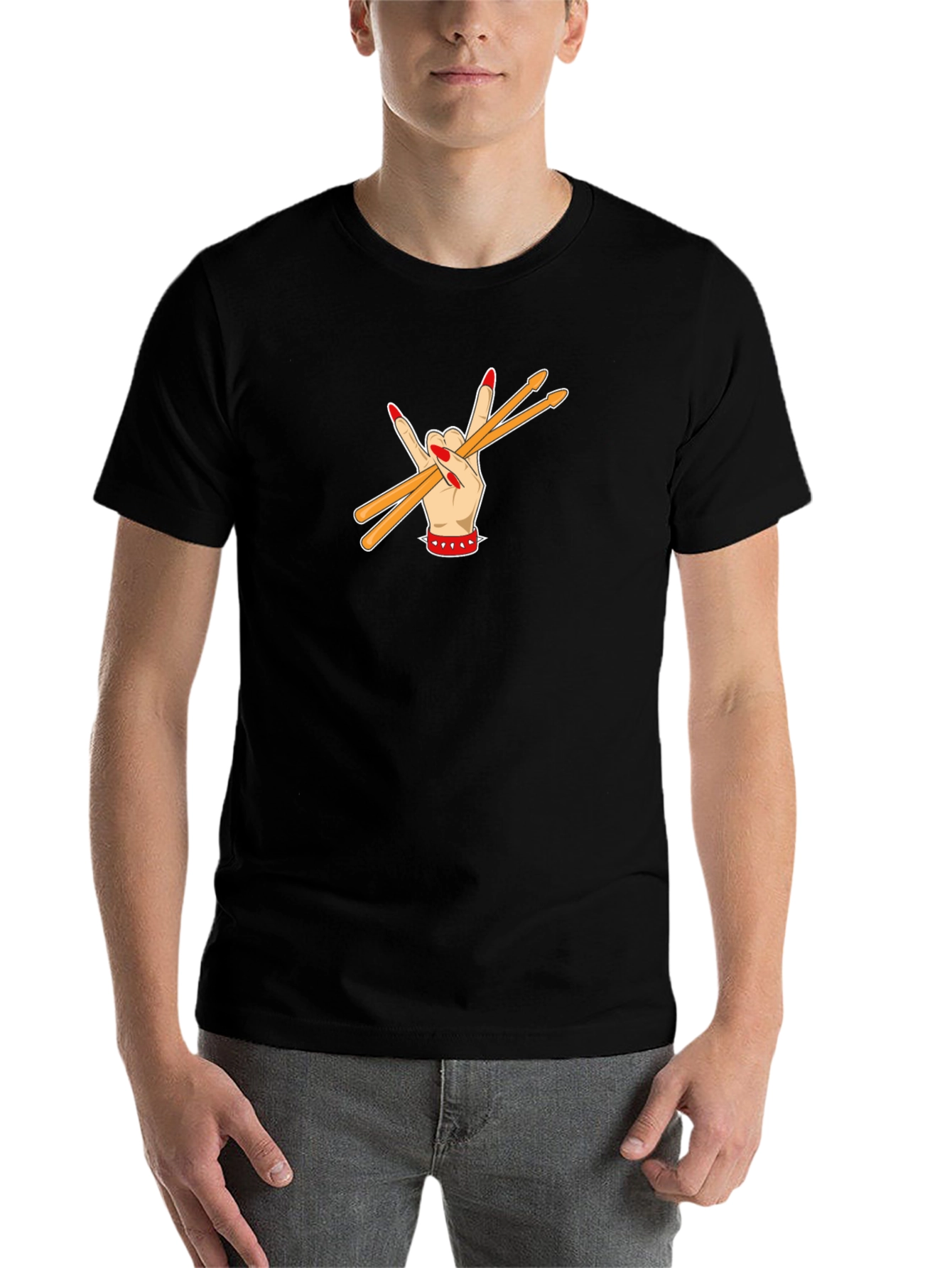Rock Hand Drumsticks T-Shirt - 7