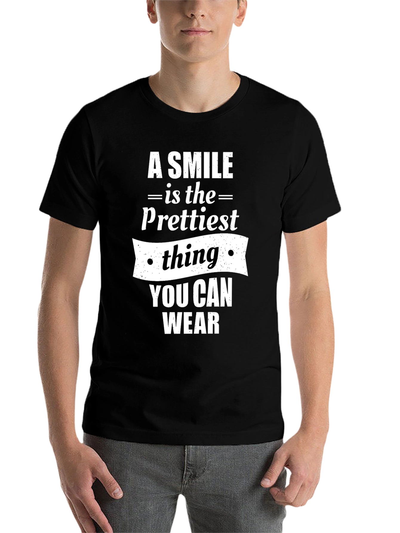 Black Smile Prettiest Thing T-Shirt - Black Graphic Tee view 7
