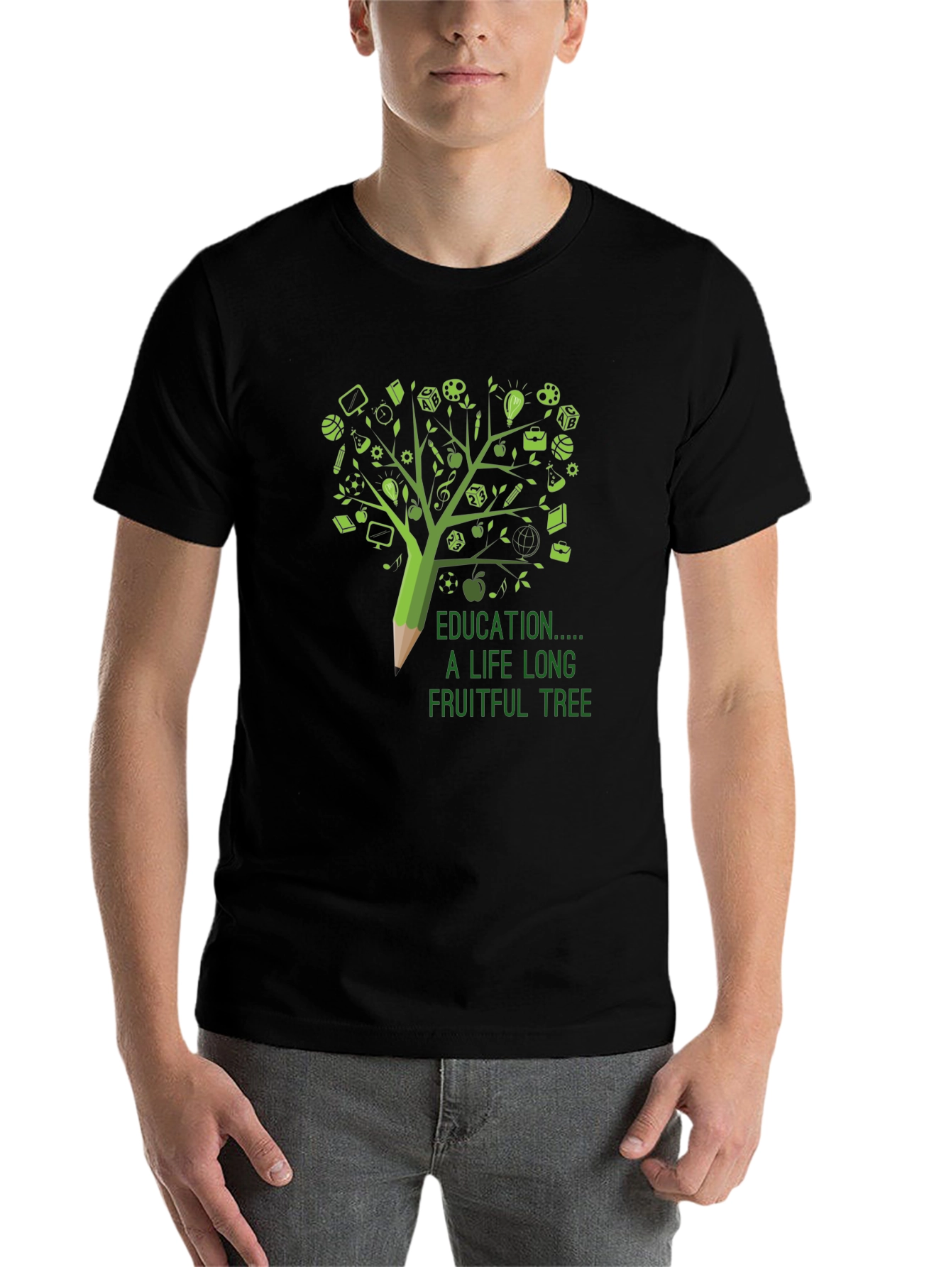 Black Education is a Lifelong Fruitful Tree T-Shirt view 7
