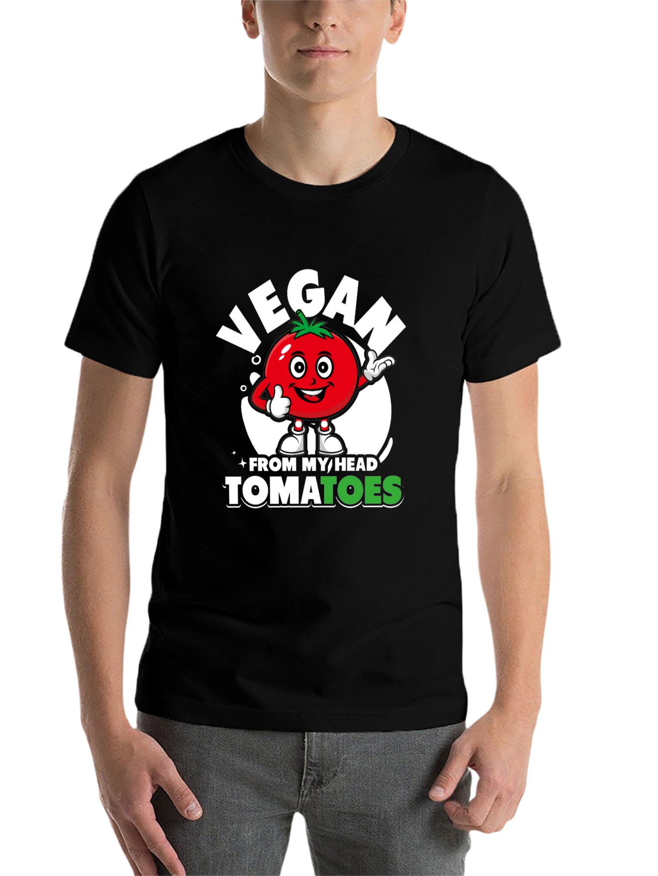Black Vegan From My Head Tomatoes Graphic Tee view 7