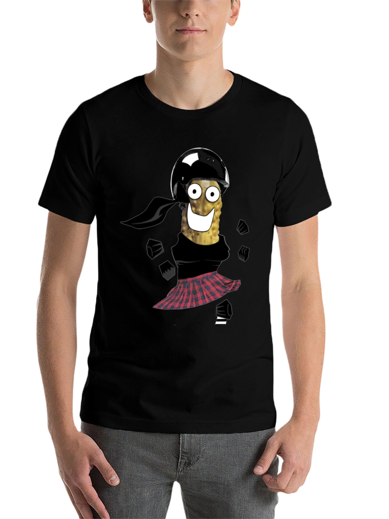 Black Funny Pickle Biker T-Shirt view 7